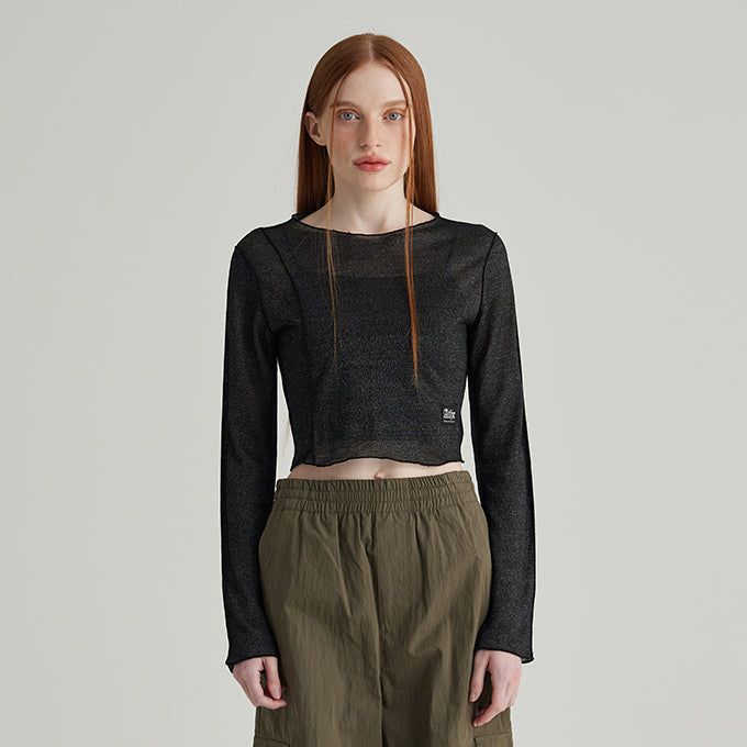 ANDTHEOTHER(アンドジアザー)の「BLACK SEE THROUGH INTERLOCK LONG SLEEVES T-SHIRT(Tops)」