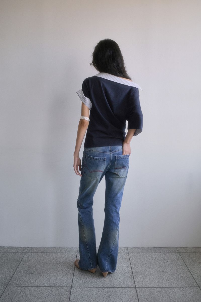 26SS★ TWISTED BOOTS CUT DENIM JEANS