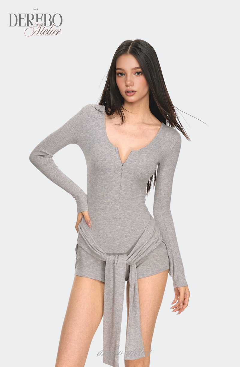 Strap Layered Body Short Suit