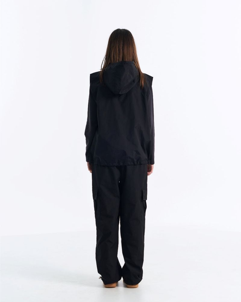 TECH NYLON HOOD VEST (Black, Charcoal) 