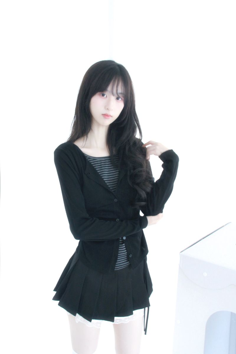 frill lace mini skirt 2color