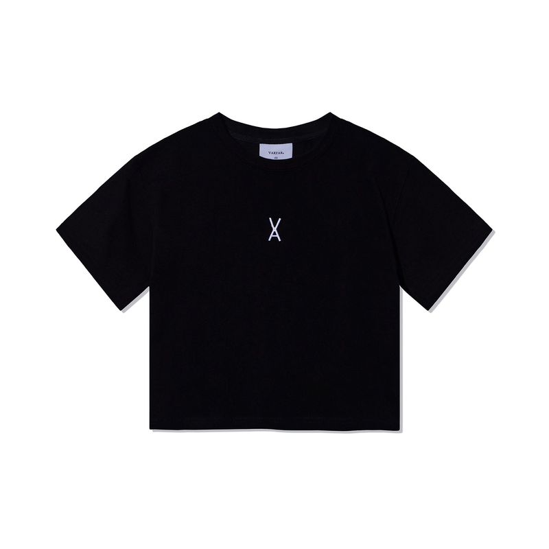VA 3D Logo Crop T-Shirts / Black