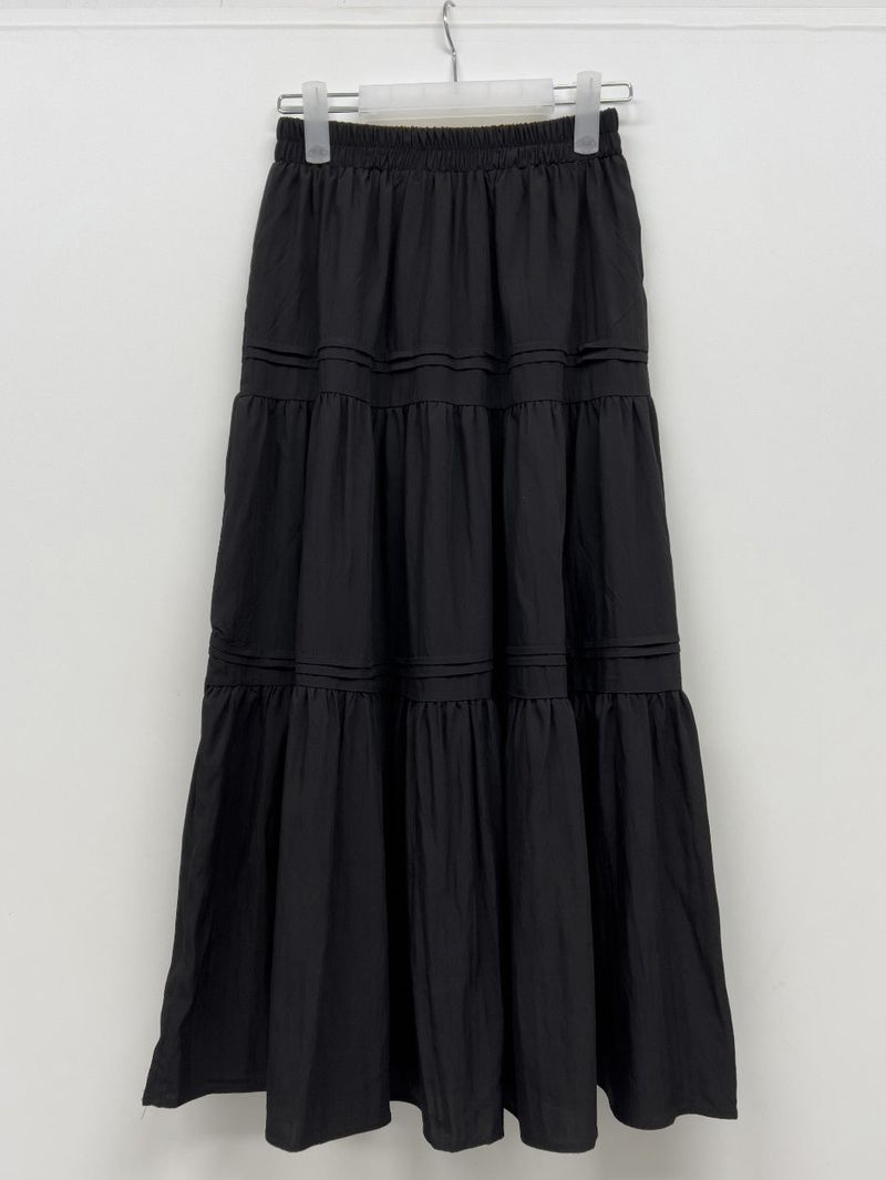 Layered Tiered Flare Long Skirt
