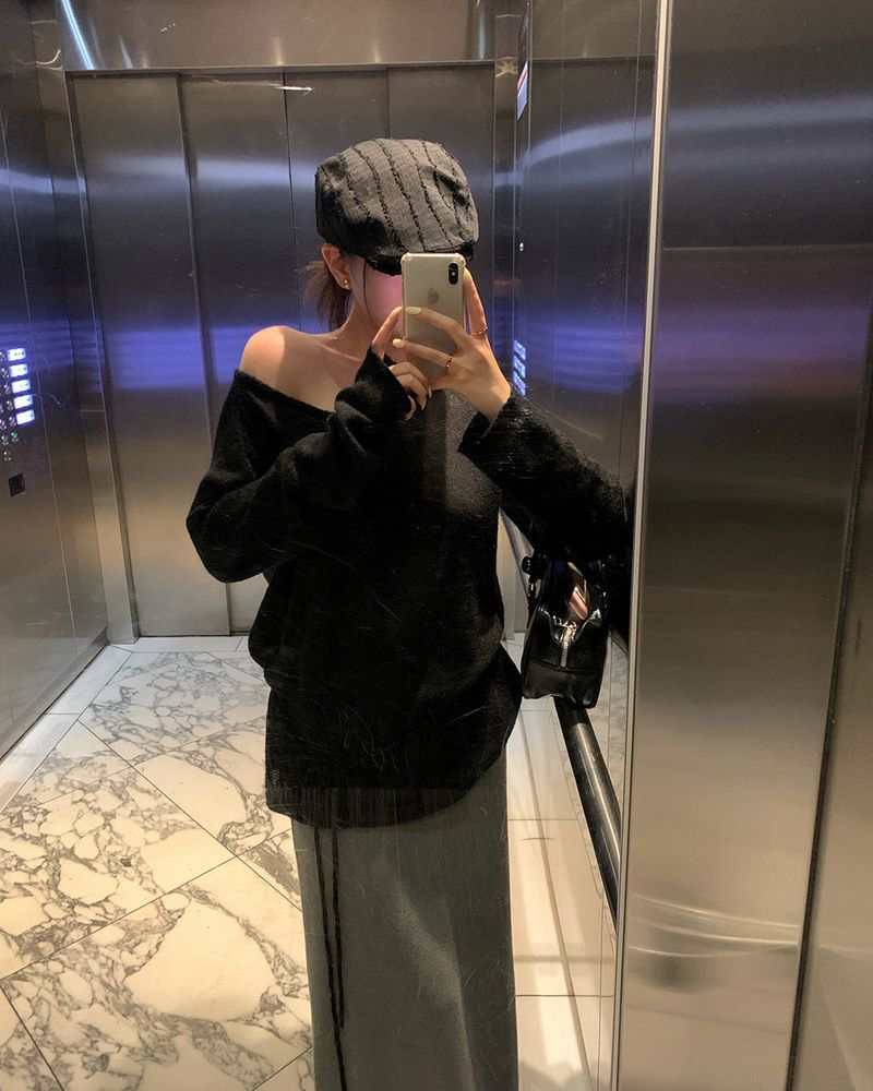 [ORIGINAL] Noir waistband knit