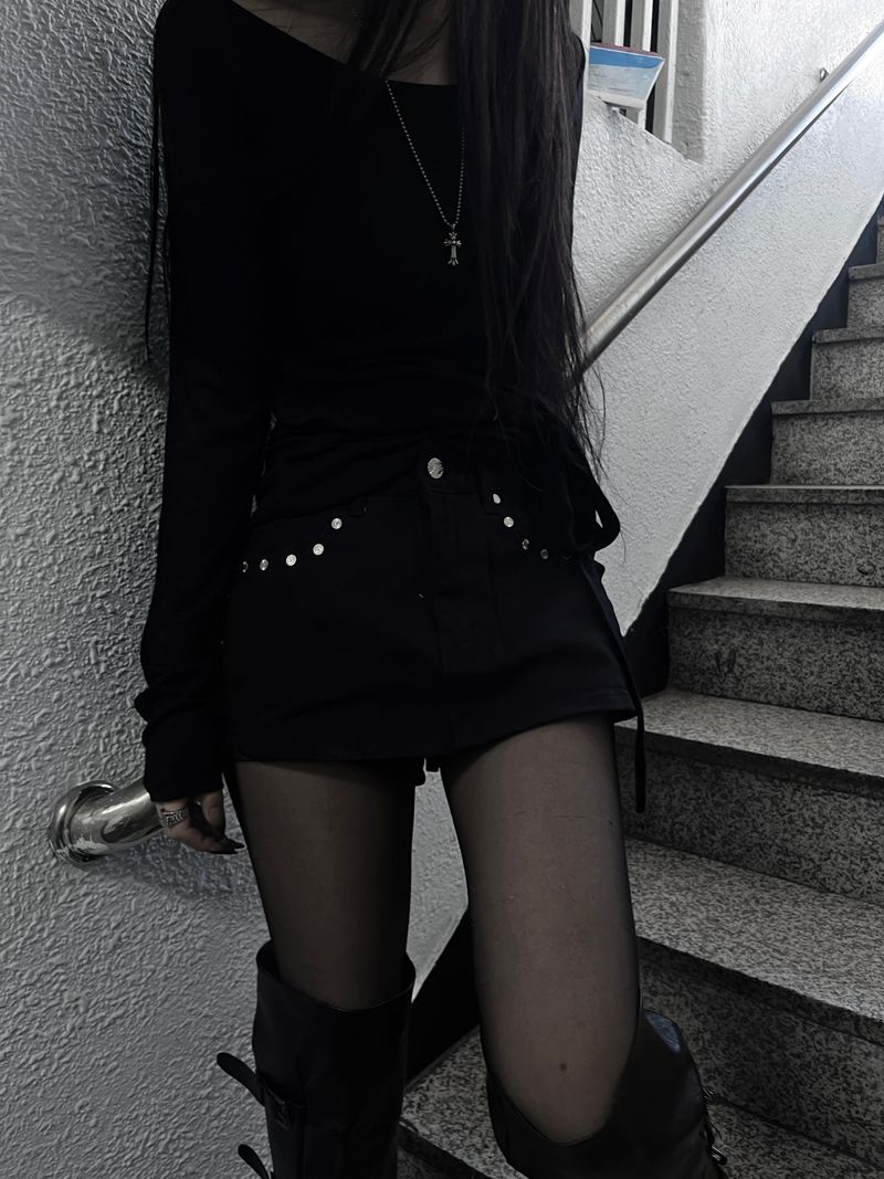 rivet unique skirt pants (2color)