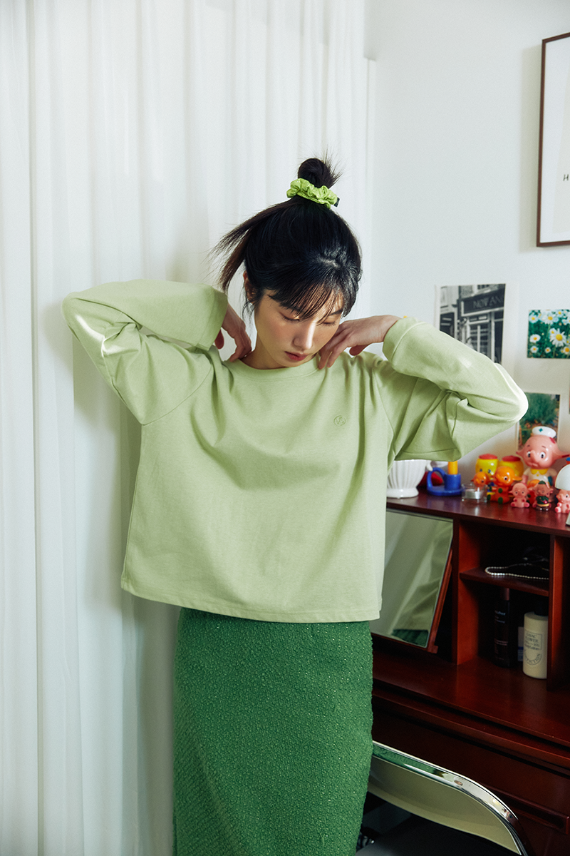 크로플 로고 티셔츠(라임)