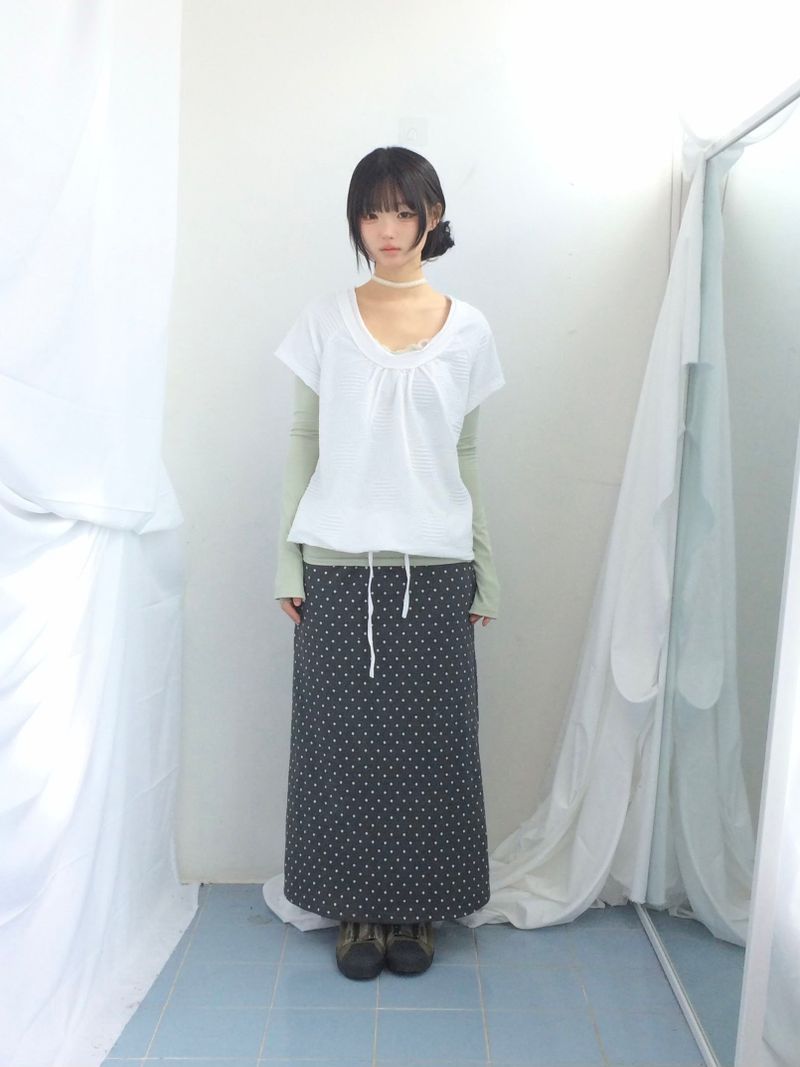 embossed shirring strap t