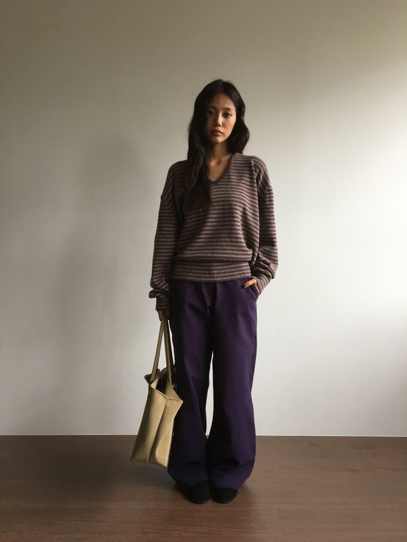 Tri-semi bootcut pants (3color)