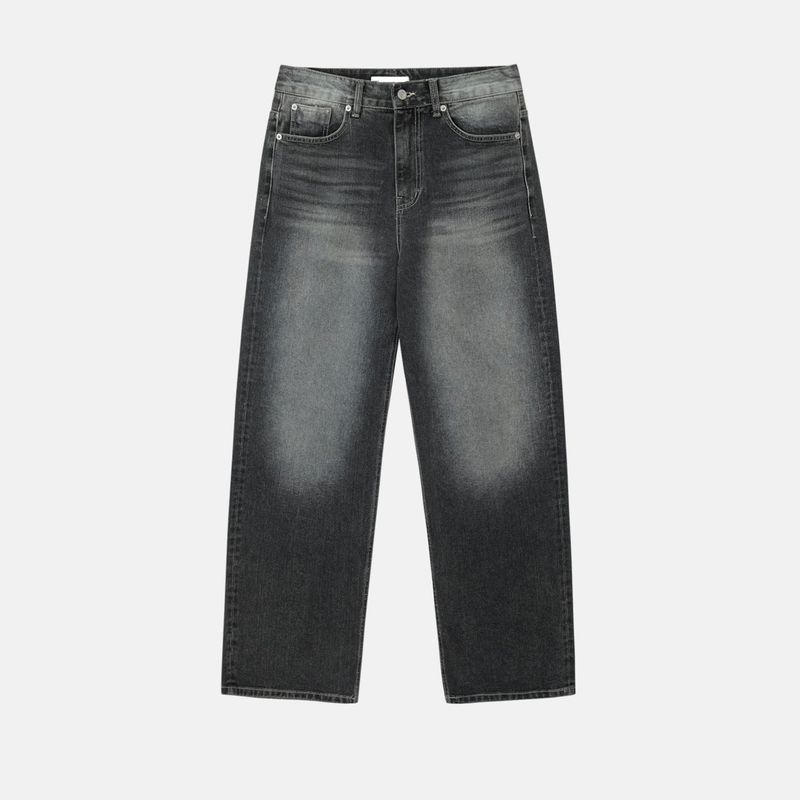 LMN Chrome Semi Wide Brush Denim Pants (4 colors)
