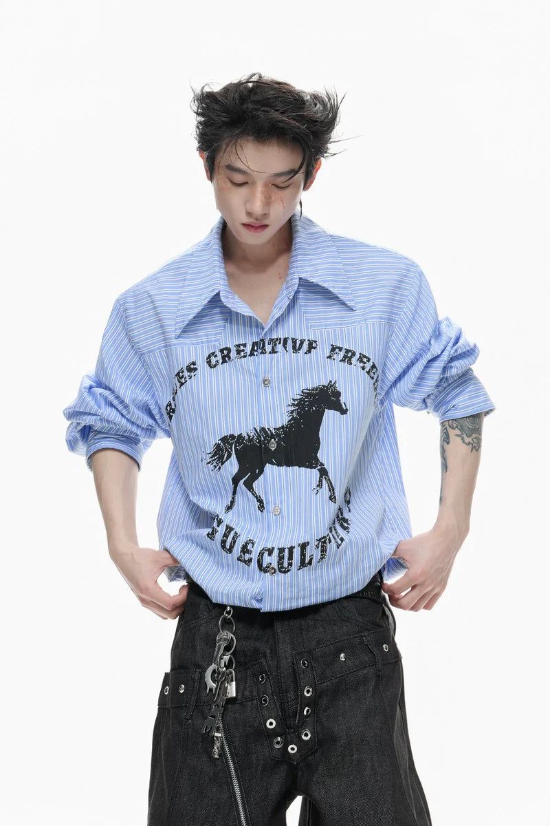 Argue Cultureの「Studded Striped Printed Shirt(Tops)」