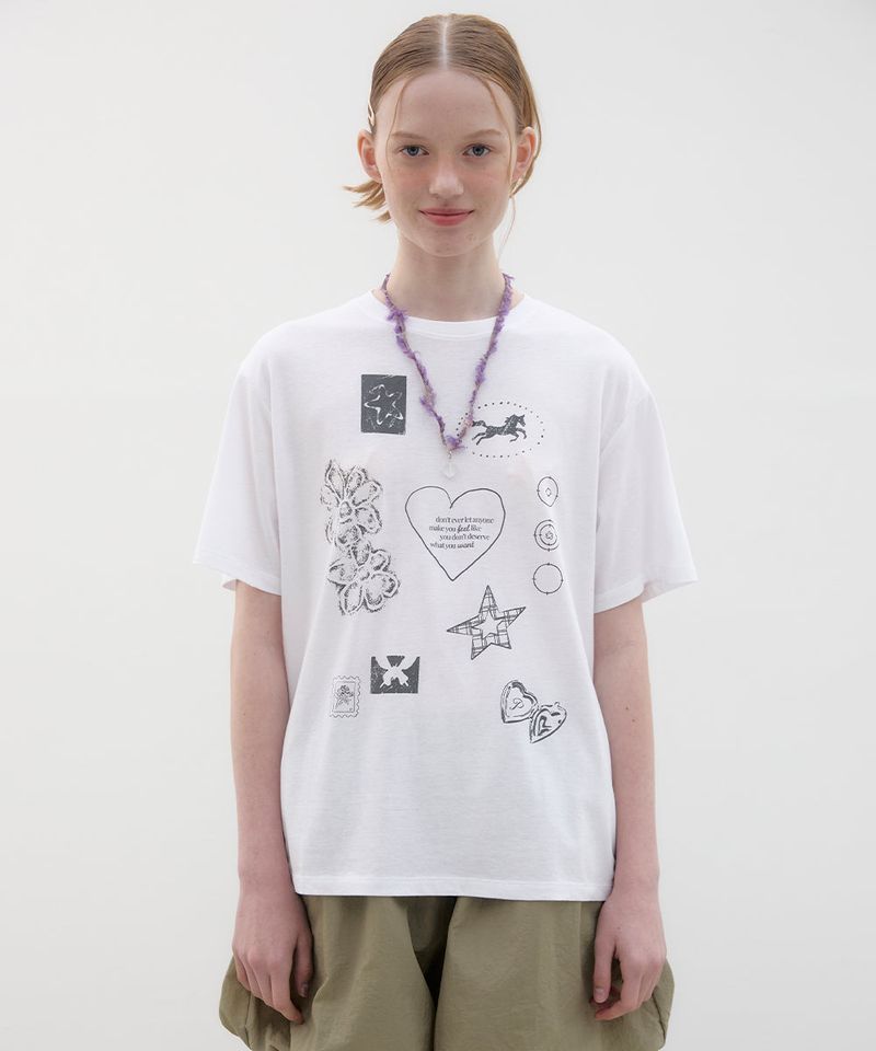 Drawing Diary Oversized T-shirt - White