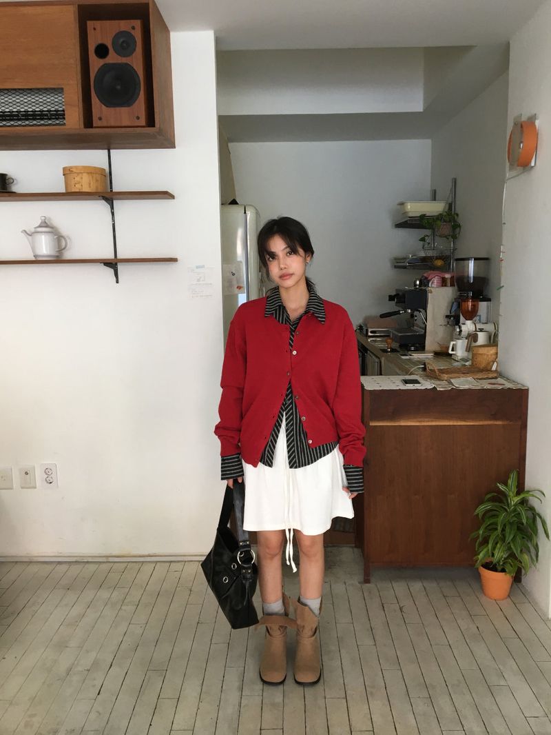 Fine Merino Wool Cardigan (8color)