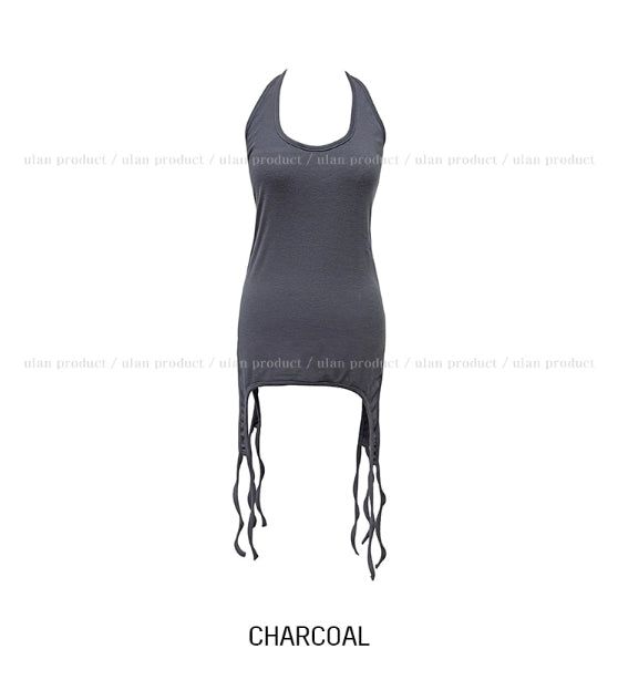 Rippy Strap Layered Halter Tank Top