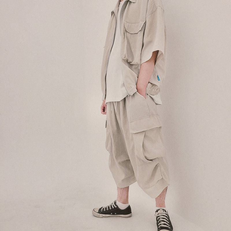 street shape capri shorts_beige