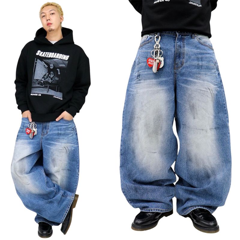 Vintage Embroidered Denim Balloon Pants