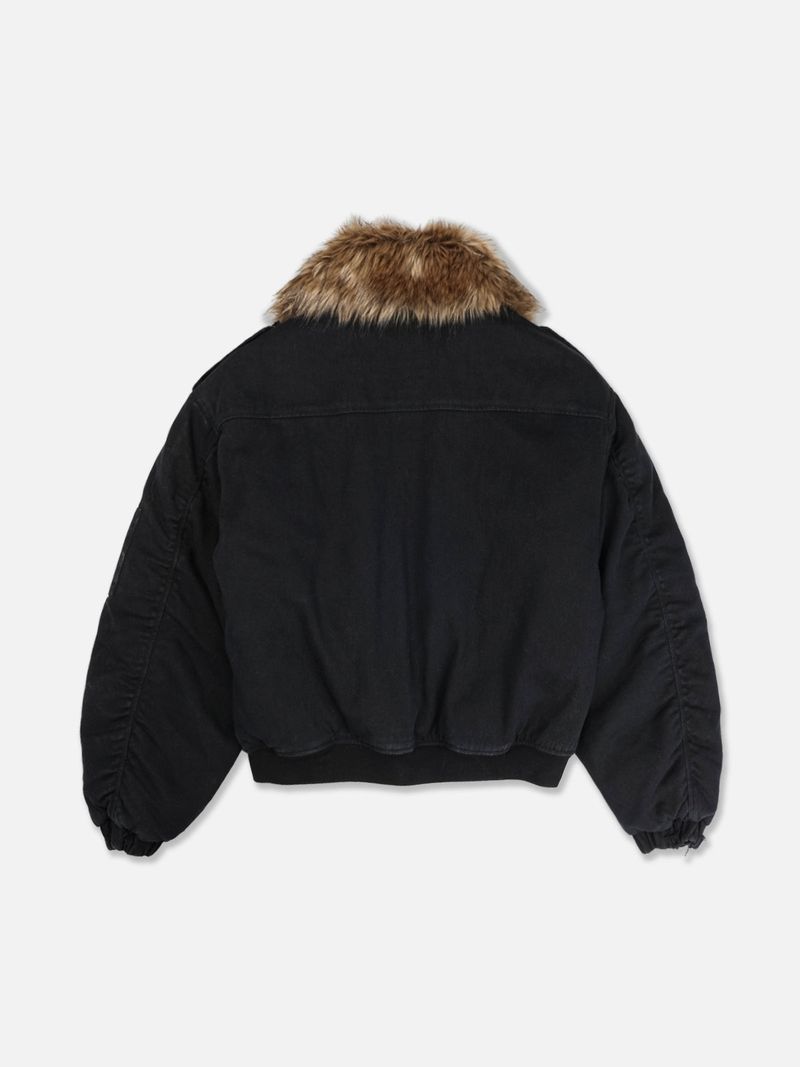 RACCOON PUFFER JACKET-BLACK