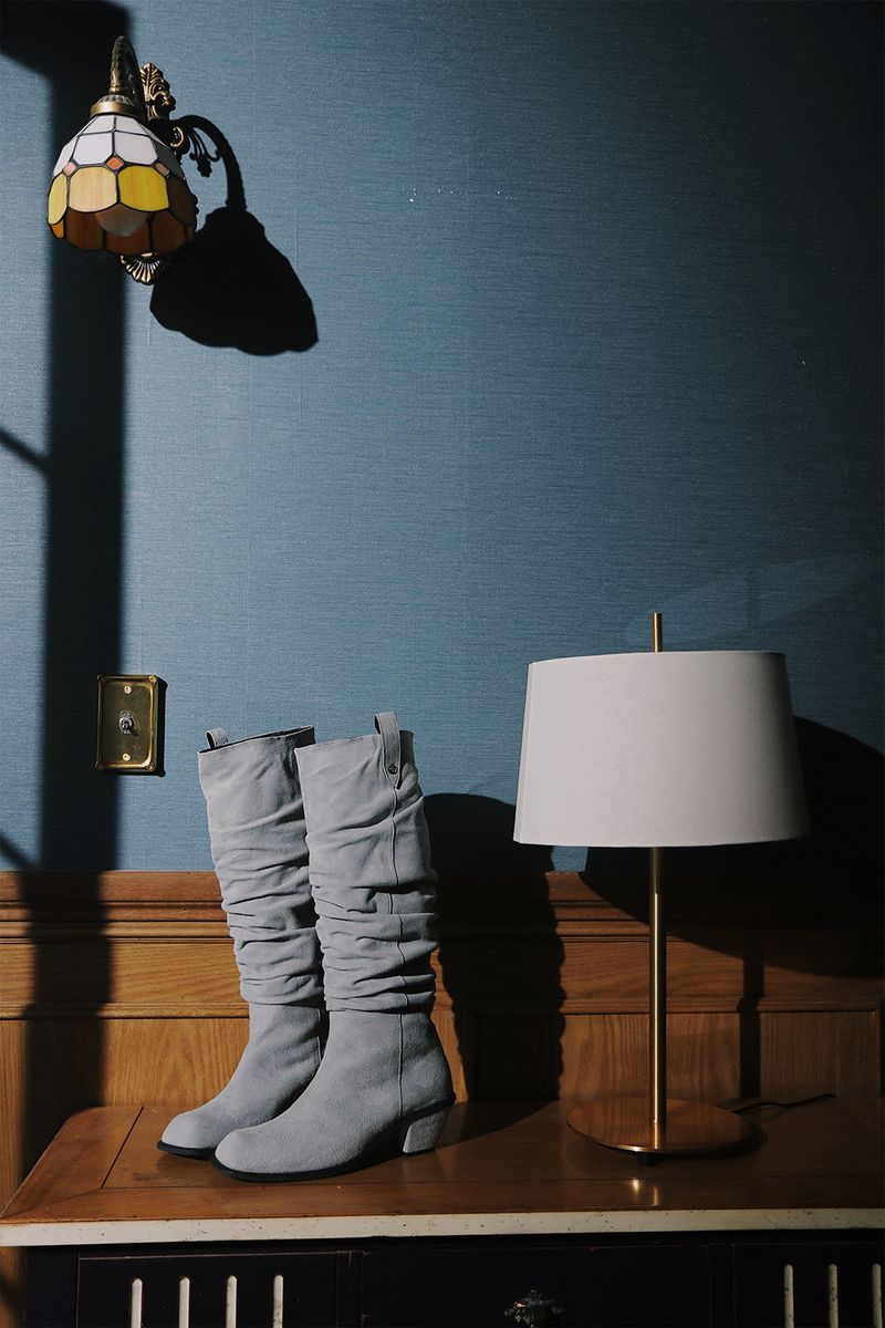 BLURRY WRINKLE LONG BOOTS_3COLORS