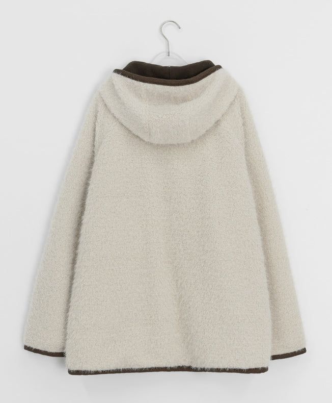 Handal Boucle Half Hood Fur Jacket