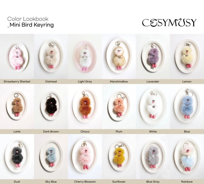 Cosymosy Mini Bird Keyring - Strawberry Sherbet