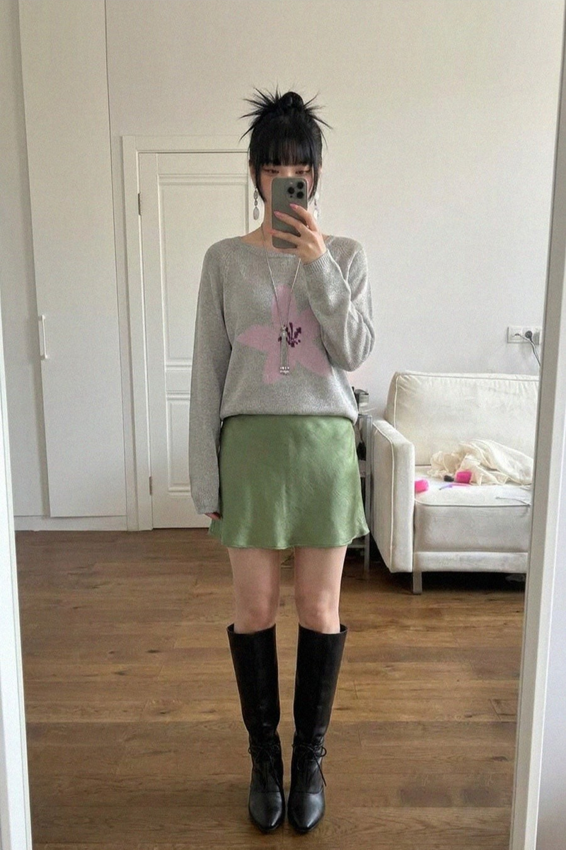 SATIN A-LINE MINI SKIRT (5COLORS!)