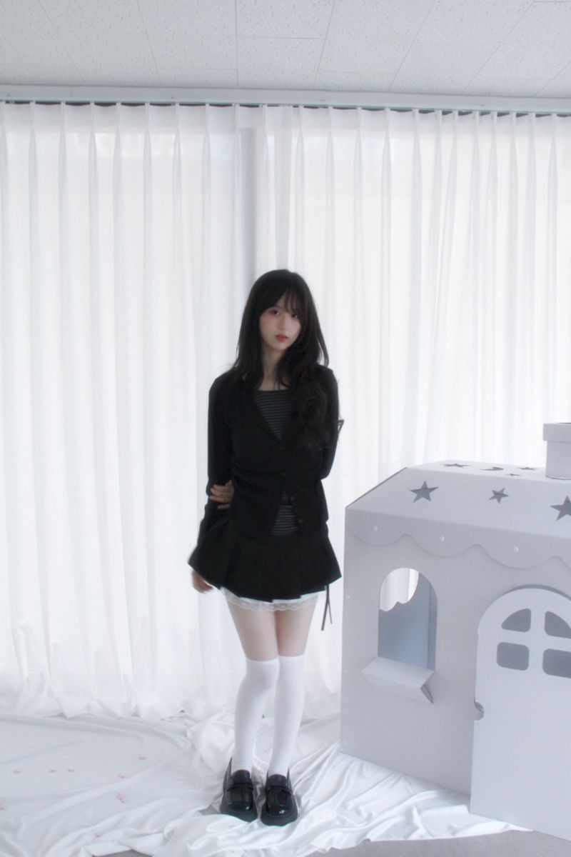 frill lace mini skirt 2color