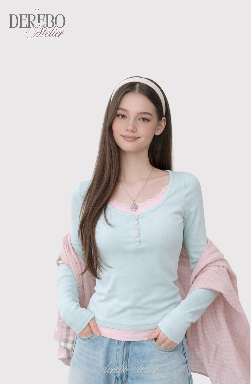 Mint pink layered t-shirt