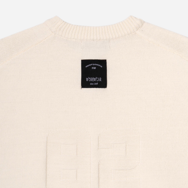 Number Patch Round Knit