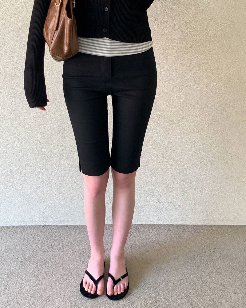 BEIDELLI（ベイデリー）の「[MADE] Slit-filled biker capri pants（Pants）」