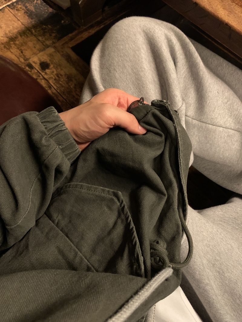 Look Eir Drawstring Cotton Washed Field Jacket