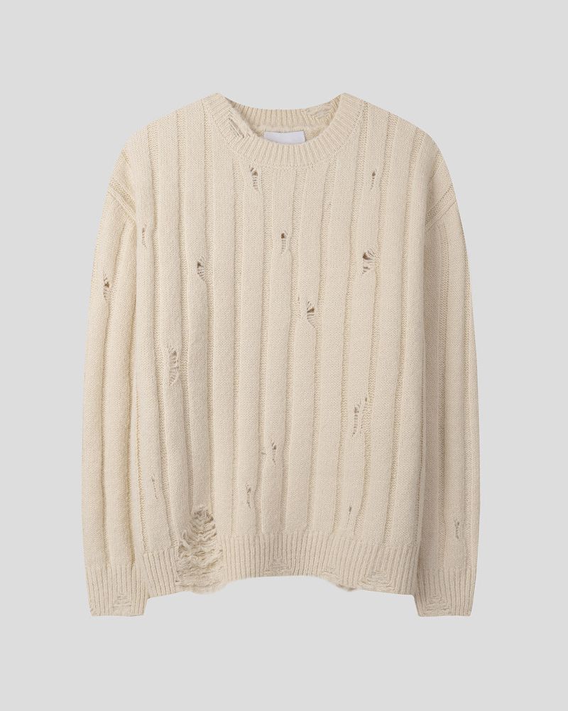 MG Wool Blend Damage Knitwear (4 colors)