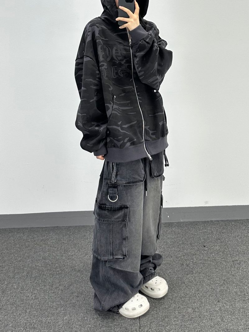 Dリングロングデニムパンツ