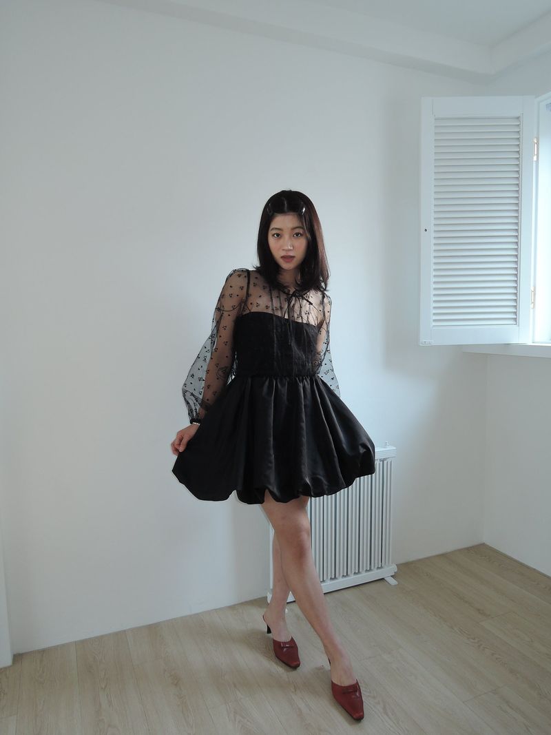 CLOUD TULLE DRESS _BLACK