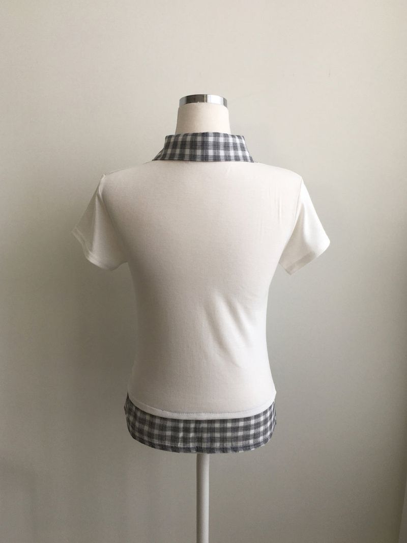 Check shirt drape layered T
