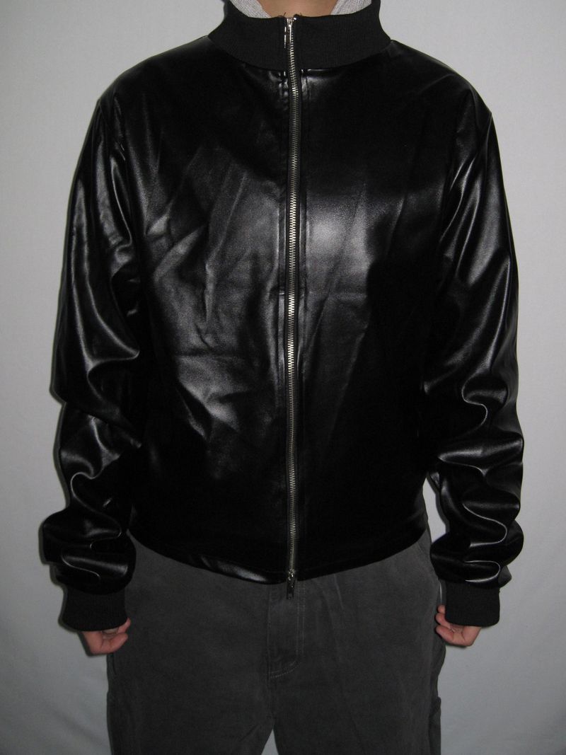 Mokey（モーキー）の「Leather Jersey Zip-Up Jacket（Jackets/Outerwear）」