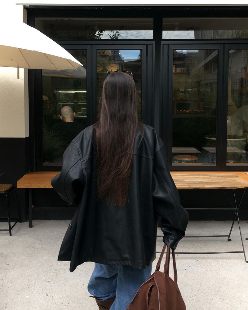 Our Leather Middle Jacket