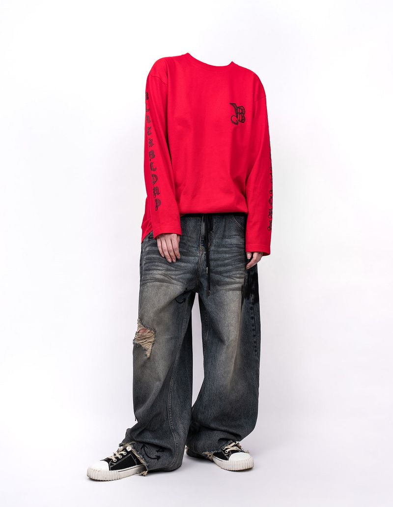 BBD Sketch Logo Long T-Shirt (Red)