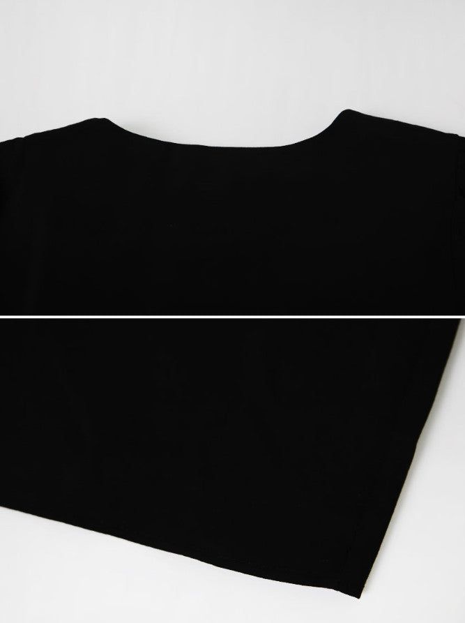 Silky Square Ribbon Frill Blouse (3color)