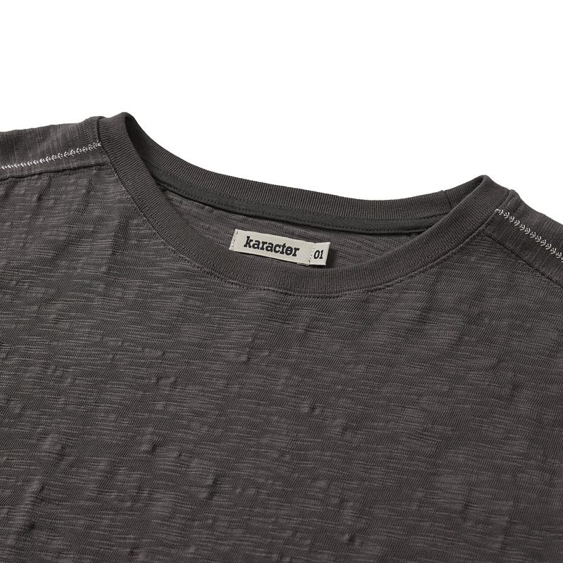 Crease half T-shirts / Charcoal