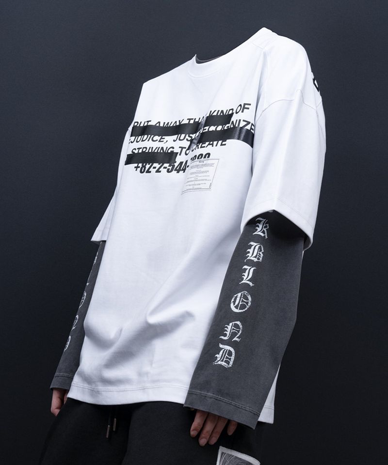 BLACKBLOND(ブラックブロンド)の「BBD Hidden Slogan T-Shirt (White)(Tops)」