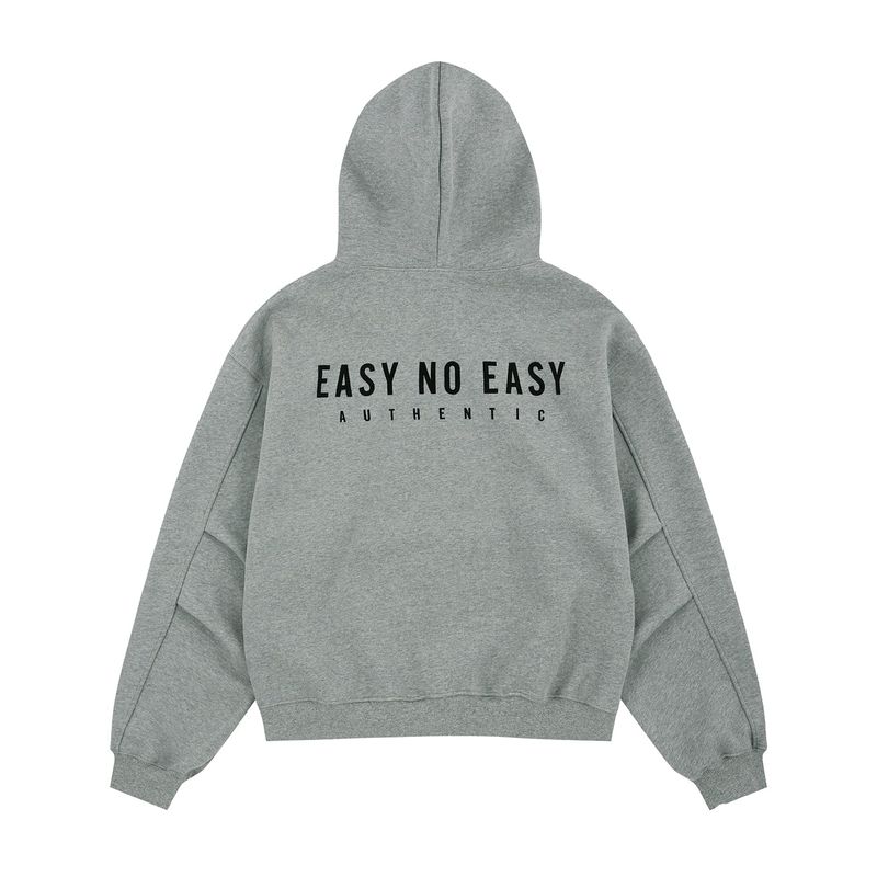 Oversized Hard Crop Hoodie - Grey