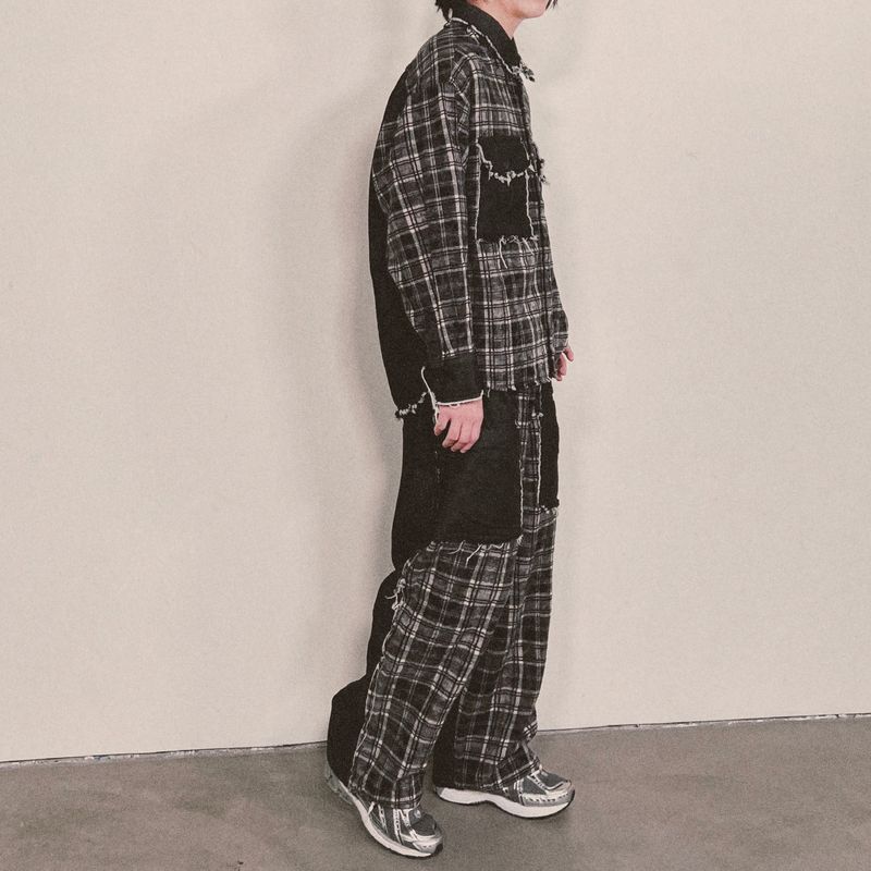 grunge burner check shirt_black