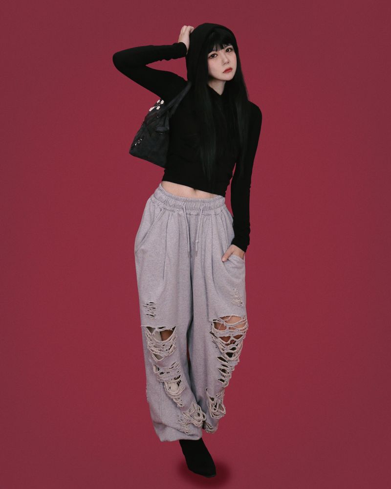 disco damage string pants (3color)
