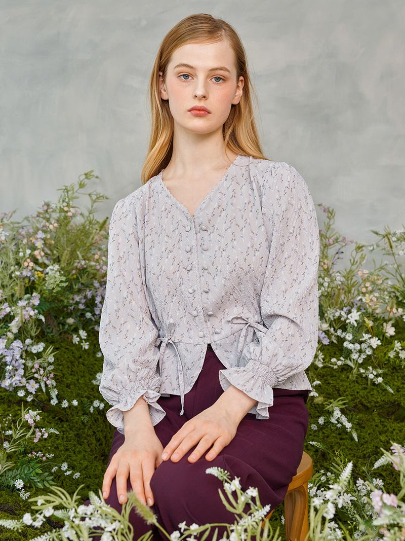 VITALSIGN(バイタルサイン)の「Lace Button Puff Blouse (2colors)(Tops)」