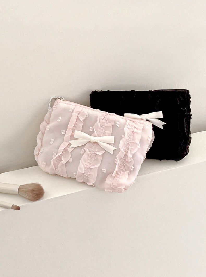 1+2 Lace Ribbon Mini Coin Pouch