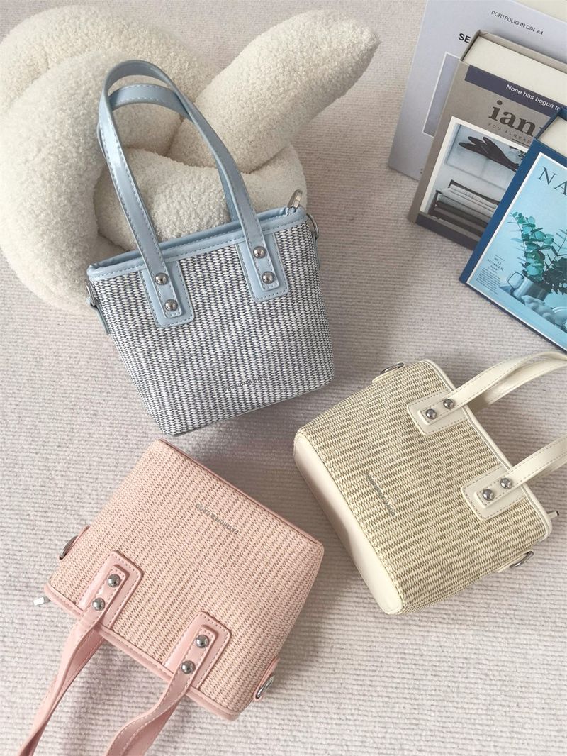 Vacation Straw Rattan Beach Holiday Bucket Bag