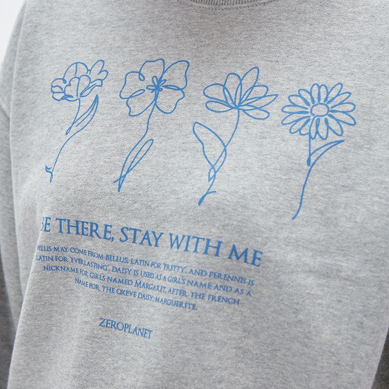 フラワーハンドグランピックスウェット/Flower Hand Graphic Sweatshirt [GREY]