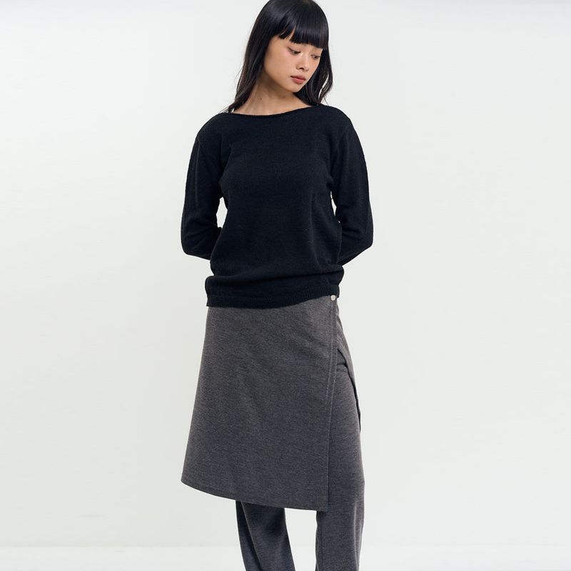 Wrap Skirt Pants Charcoal