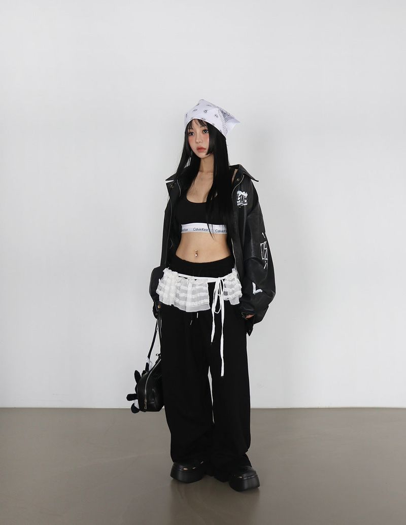 Track Point String Wide Pants