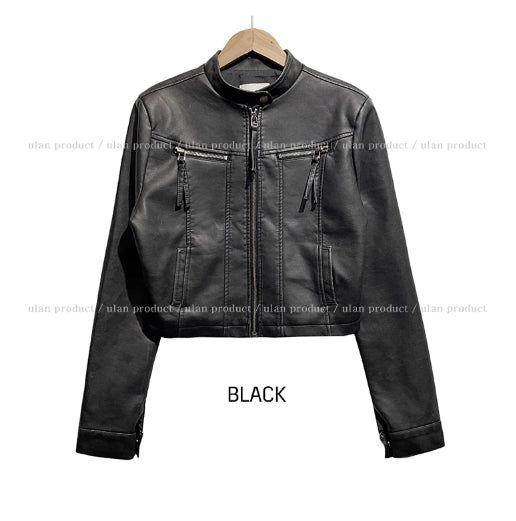 Oul vintage washing biker leather jacket