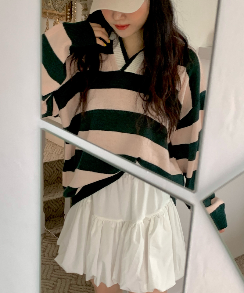 Bold Stripe Collar Knit